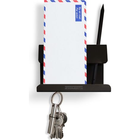 Organizer magnetico da parete acciaio 100% Made in Italy - Nero