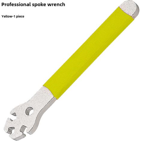 Clé à rayons pour VTT, outil de réglage et d'installation de jantes avec fil d'acier et capuchons de rayons colorés (clé à rayons professionnelle - jaune) (1/5)
