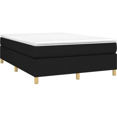 Estructura de cama con somier tela negro 140x190 cm vidaXL