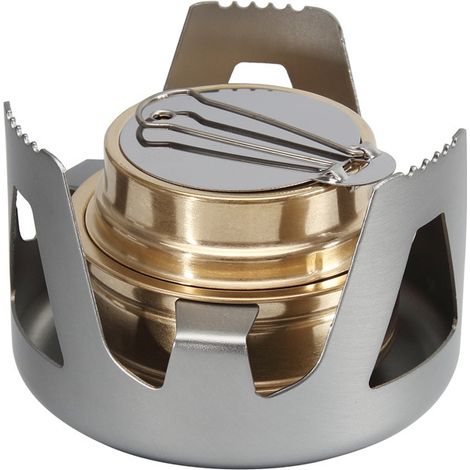 Réchaud Camping Four Poêle en Alliage de Cuivre Brûleur d'alcool Camping Cuisine avec Support （Couleur d' Gris） 1 pièce Oi-FRIS (1/5)