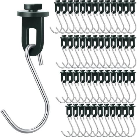 Lot de 100 Anneaux et Crochets en S pour Serre – Acier Inoxydable Vert Foncé – 50 Anneaux + 50 Crochets (1/4)