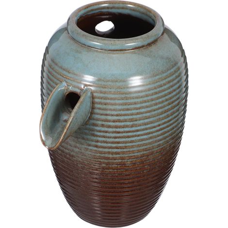 Fontaine Extérieur Pot Décoratif Cascade De Jardin Céramique Jet Eau pour Bassin avec Élément Artistique pour Aménagement Paysager