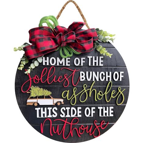 3D-Weihnachts-Türschild – National Lampoons Weihnachts-Willkommensschild für die Haustür – rustikales hängendes Weihnachtsschild für Heimdekoration, Weihnachts- und Feiertagsdekoration (Stil C) (1/5)