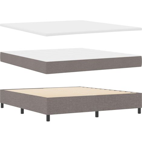 vidaXL Cama tipo Box Spring con tiras LED Taupé 180 x 200 cm tela (1/5)