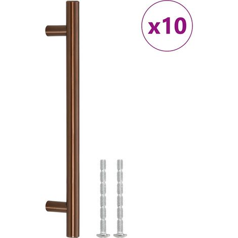 vidaXL Tiradores para armarios 10 uds acero inoxidable bronce 160 mm (1/2)