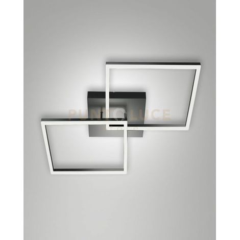 BARD  PLAFONIERA ANTRACITE NW  L.65X65CM A LED 4000K - 52W - 5400 lm DIMMERABILE C/ACC