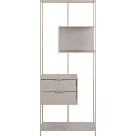 Étagère 2 tiroirs en métal H185cm - Beige - Hexa (1/5)