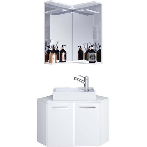 3 pces Lavabo d'angle Vilosa 95x50x50 - VCM (1/3)