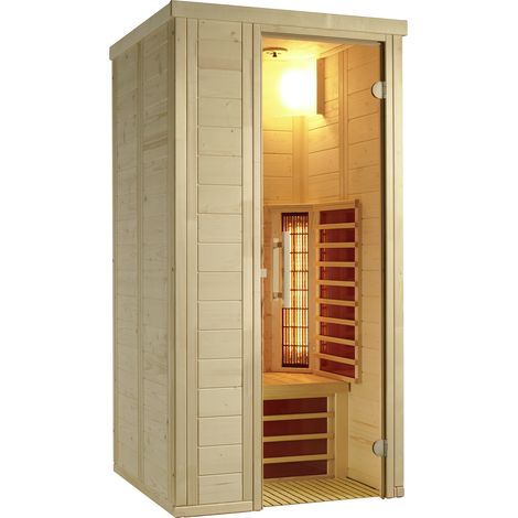 Infraworld TrioSol Natura 103 Infrarotkabine mit Infrarotstrahler Fichte 103x100x195 cm