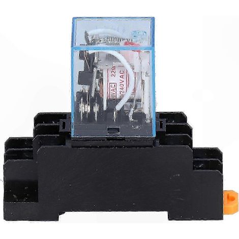 Relais électromagnétique 8 broches avec embase et voyant lumineux pour moteurs, usage industriel, 10 A CA 220 V (autoroute) (1/5)