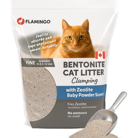 Litière pour Chats - Parfum Talc pour bébé - 12KG pour 10 SEMAINES - neutralisent les odeurs désagréables - douce pour les pattes - aussi pour les chatons (1/5)