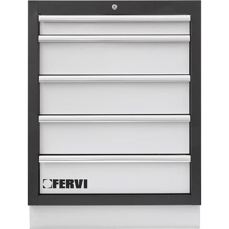 Comoda de 5 cajones 680x458x910 mm para taller Fervi A007/05