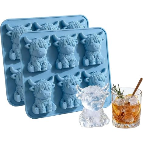 2-Piece Highland Cow Silicone Ice Cube Tray (1/5)