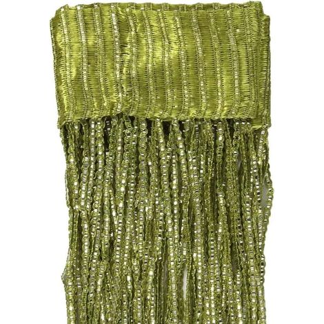 Rideau de porte à pompons, rideau de porte à fils, rideau de porte à fils brillants, cloison de fenêtre, rideau avec panneau décoratif de séparation à pompons, adapté à la maison, au mariage, vert arm (1/3)