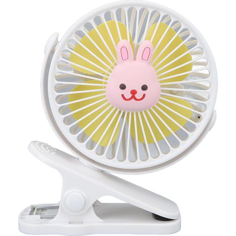Kinderwagen-Ventilatorclip, USB-Anschluss, Cartoon-Design, 3 Geschwindigkeitsstufen, tragbar, modern, verstellbar, Typ 2 (1/5)