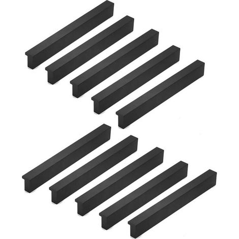 10x 90° L Boutons de portes Cuisine Chambre Porte Cabinet Poignées Poignée Porte Cabinet Bouton pour Tiroir Placard Intérieure Meuble Tirer, 96mm, Aluminium (1/5)
