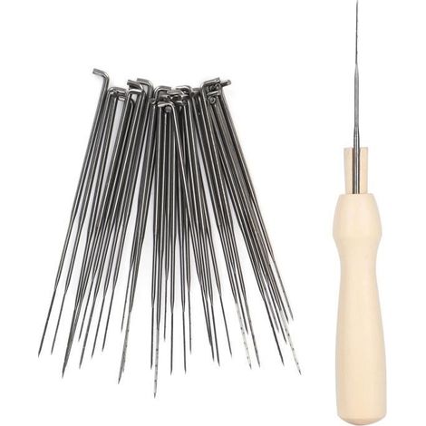 VGEBY Outil de feutrage Trousse à outils pour feutrage de laine Manche en bois Aiguilles à feutrer en acier inoxydable Fournitures (1/4)