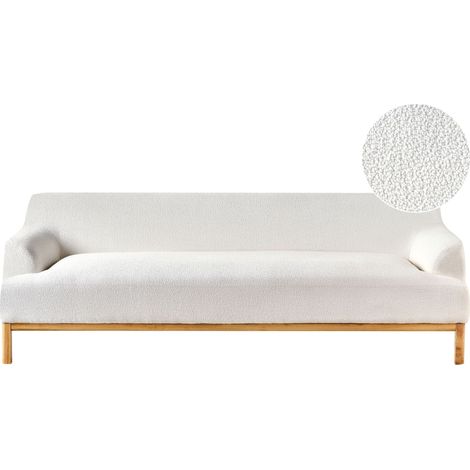 Sofa 3-Sitzer SOSJO Bouclé Cremeweiß