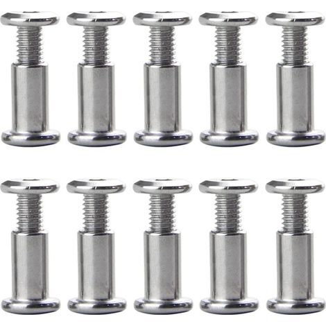 Packung mit 10 M6 x 20 mm Schrauben, Gürtelschnallen, Befestigungsbolzen, Befestigungsschrauben, Lederbefestigungen für Möbel, Ledersättel für 8 mm Lochdurchmesser