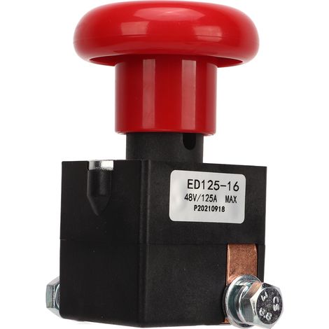 Bouton d'arrêt d'urgence 48 V 125 A en alliage métallique ED125-16, compatible avec la plupart des chariots élévateurs (1/5)