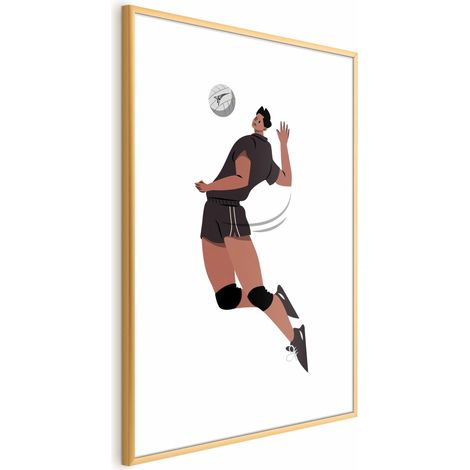Poster – Volleyballspieler vor hellem Hintergrund – Illustration (1/4)