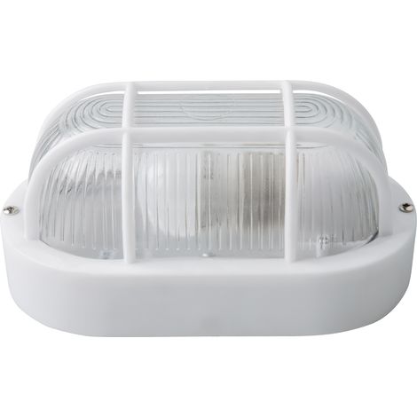 Applique da esterno ovale ip54 e27 bianco