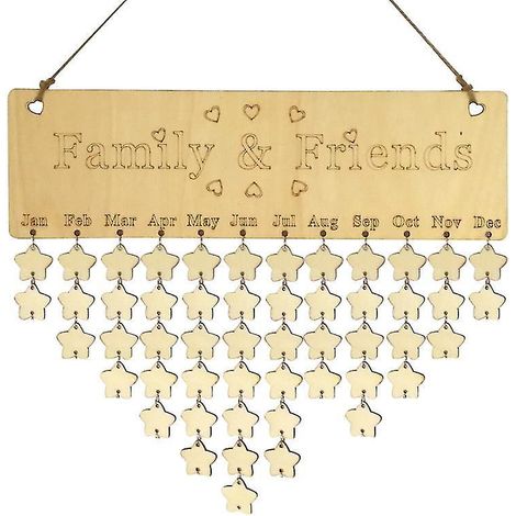 1 Stück Holzplakettenkalender für Büro, Club, Zuhause