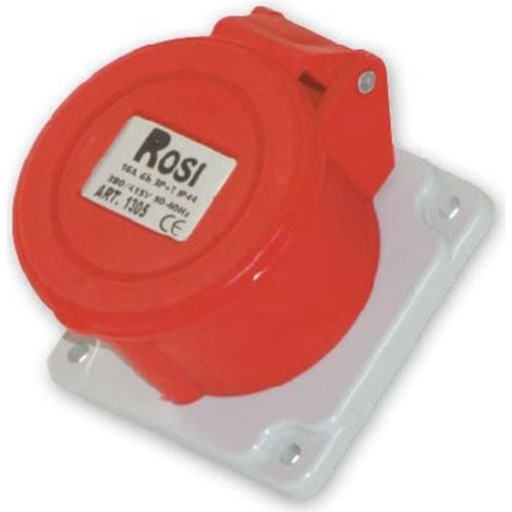 Presa industriale da incasso, 380V, 3P+T, 32A, IP54, 75x75mm - Rosi 1001316 (1/2)