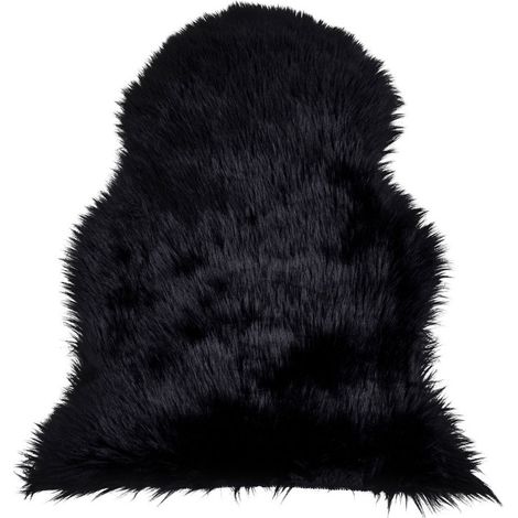 Pelle di agnello sintetica House Nordic nero 50x85 cm