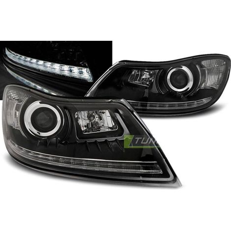 Paire de feux phares Skoda Octavia 09-12 Daylight led noir-27361822 (1/4)