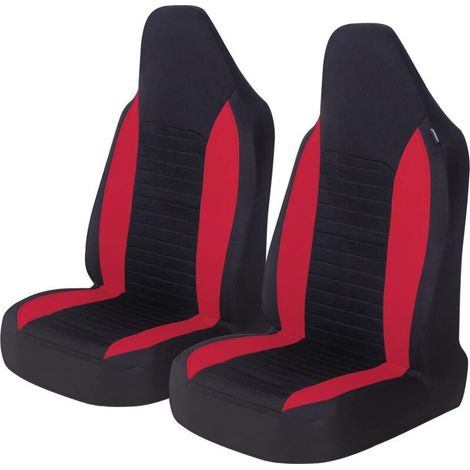 2 pièces housses de siège avant de voiture protecteurs de siège de voiture housses de siège universelles pour voitures camions suv, rouge (1/5)