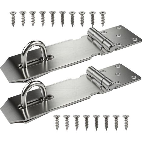 2er Set Vorhängeschloss Haspe Edelstahl 5 Zoll für Tür & Fenster