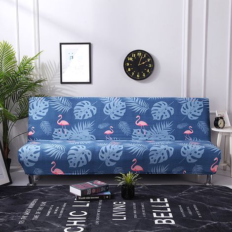 Canapé sans accoudoirs housse extensible, protège-lit convertible imprimé oiseaux, housse douce pour canapé pliant, protection pour maison (1/5)