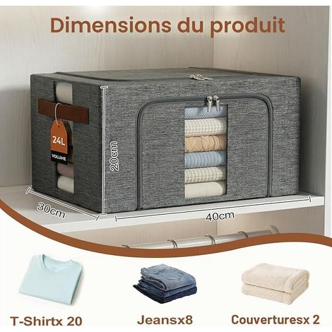 Foldable Clothes Storage Box Stackable Bag Metal Frames (1/4)