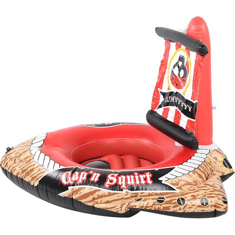 Bateau gonflable en PVC pour adultes et enfants avec pistolet à eau, motif pirate, nouveau modèle, 127 x 124 x 72 cm (1/5)