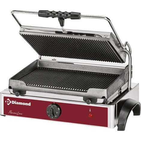 Grill panini élec medium à plaque rainurée - Diamond