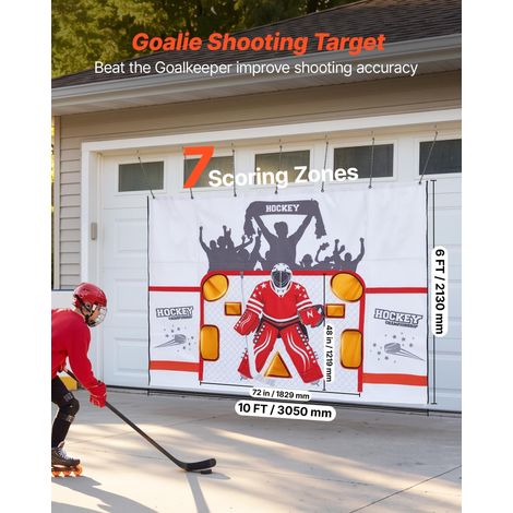 Bâche de Tir de Hockey à 7 Trous Cible de Tir pour Gardien de But, Équipement d'Entraînement pour Streethockey Cour Aire de Jeux, T… (1/5)