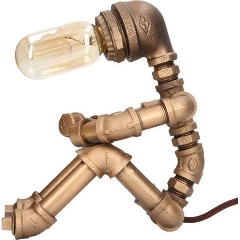 progrès-robot lampe industrielle Tuyau Robot Lampe Style Industriel Peinture Haute Température Rétro Robot Lampe Support E27 (1/4)