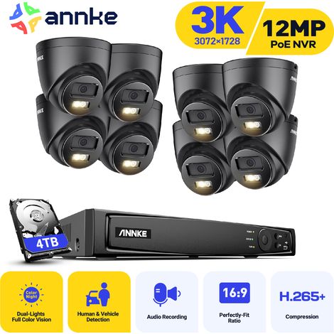 ANNKE 5MP PoE Kit Videosorveglianza Cablato 8 Telecamere PoE Sistema di Telecamere di Sicurezza Colori Visione Notturna,4TB HDD (1/5)