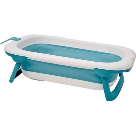Bañera plegable - THERMOBABY - BALNÉA - Compacta - Tapón de desagüe - Hasta 18 meses - Azul (1/5)