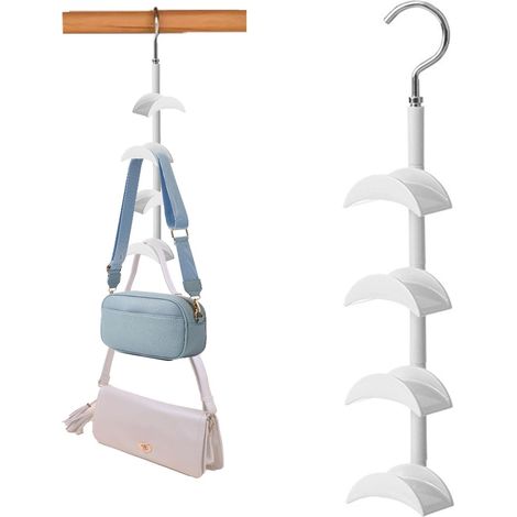 Ganchos giratorios para bolsas sin taladro: organizador multifuncional para guardarropa y tienda, ideal para el hogar y la tienda, estante de almacenamiento de bolsas de plástico blanco para dormitori