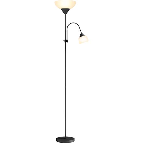 LED Floor Lamp for Living Room, 180cm Tall Standing Lamp, Mor and Child Uplighter with Adjustable Gooseneck, Black (1/5)