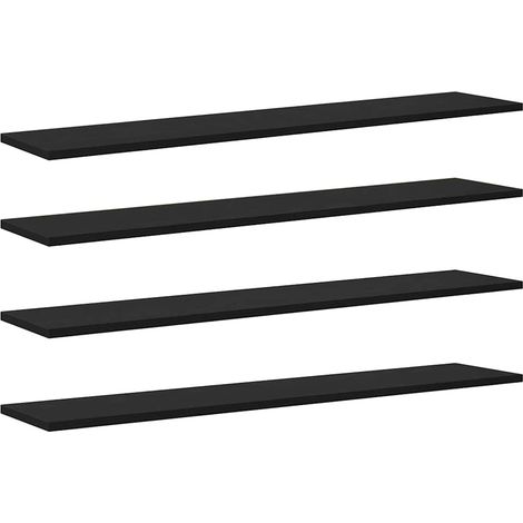 Maison Exclusive - Regalbrett 4 pcs Schwarz 100 x 20 x 1.5 cm Hol (1/5)