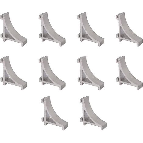 10 silberfarbene Kühlschrankregalhaken aus Aluminiumlegierung, 2,3 cm (1/3)