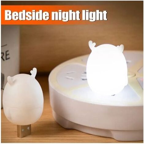 Set mit 10 kleinen USB-LED-Nachtlichtern für Kinder, ideal zum Schutz der Augen, perfekt für Kinderzimmer oder zum Lesen, USB-betrieben, aus Weißblech (1/5)
