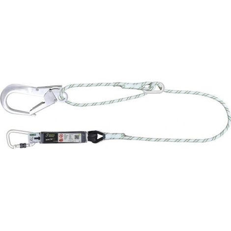 KRATOS SAFETY - Longe en corde tressée 2 m avec absorbeur d'énergie et boucle à réducteur