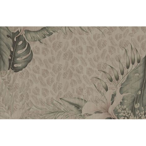 Papier peint panoramique - Feuilles Tropicales - 325 cm x 207 cm (1/2)