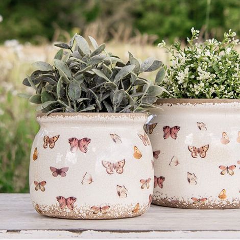 Pot de fleurs d'intérieur Beige 12x10cm (1/4)