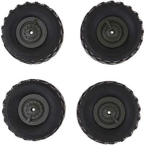 Compatible avec les camions militaires WPL C14, C-14K, C24 et C-24K à l'échelle 1/16 : 4 pneus et jantes en caoutchouc (1/5)