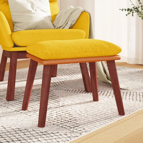Repose-pied Tabouret Bas Pouf Bout de Canapé Jaune moutarde 45x29,5x39 cm Tissu et similicuir 95881 (1/5)